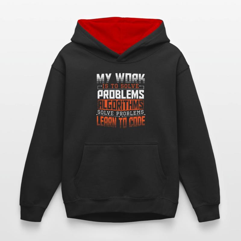 HTML Computer Engineer Hacker Kids’ Contrast Hoodie