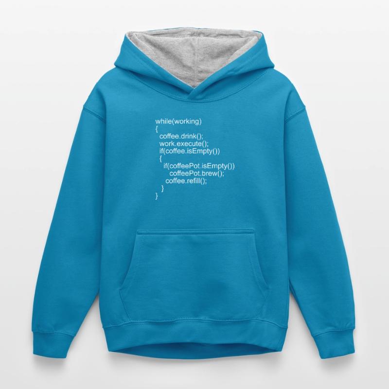 Source code Program code for programmers Kids’ Contrast Hoodie