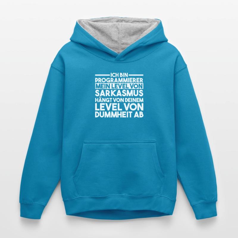 Programmieren Entwickler Coder Programmierer Kinder Kontrast-Hoodie