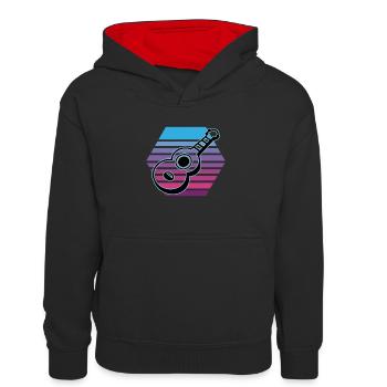 Ukuleles Vitage - Kids’ Contrast Hoodie - black/red - Front