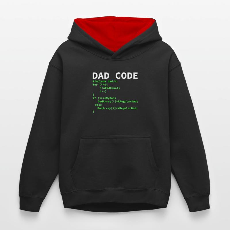 Entwickler Coder Programmierer Papa Kinder Kontrast-Hoodie