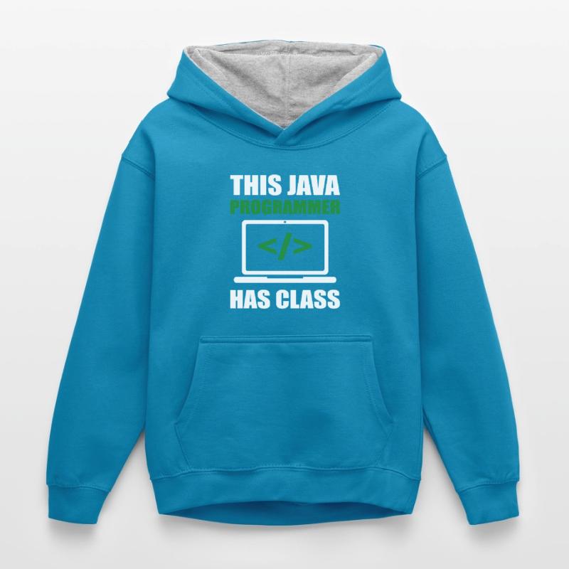 Ce programmeur Java a un codage de programmation de classe Sweat à capuche contrasté Enfant