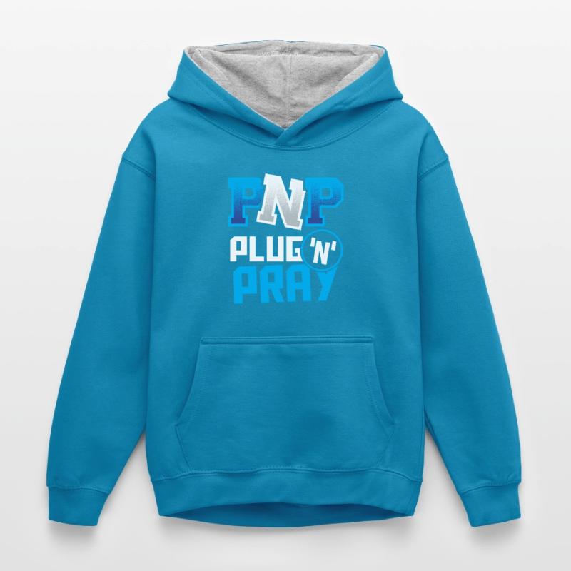 PnP = Plug'n'Pray Programming Programmer Coding Kinder Kontrast-Hoodie