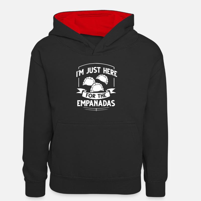 Empanada Argentine Dumpling Espagne - Sweat à capuche contrasté Enfant - noir/rouge