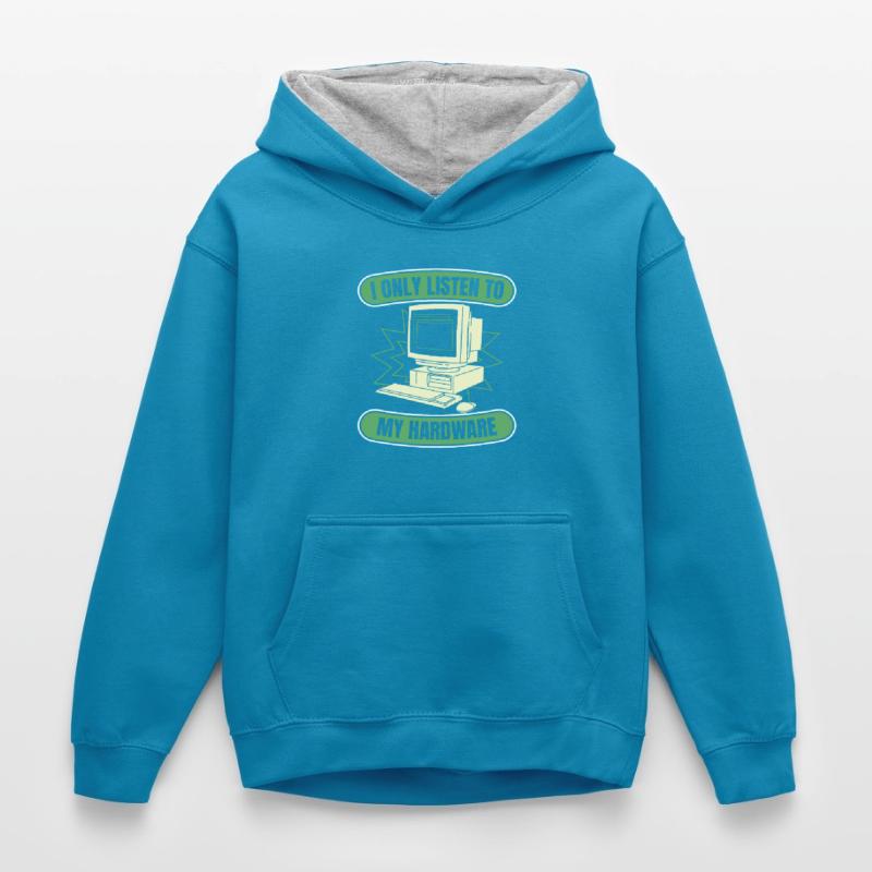 Entwickler Coder Programmierer Hardware Kinder Kontrast-Hoodie