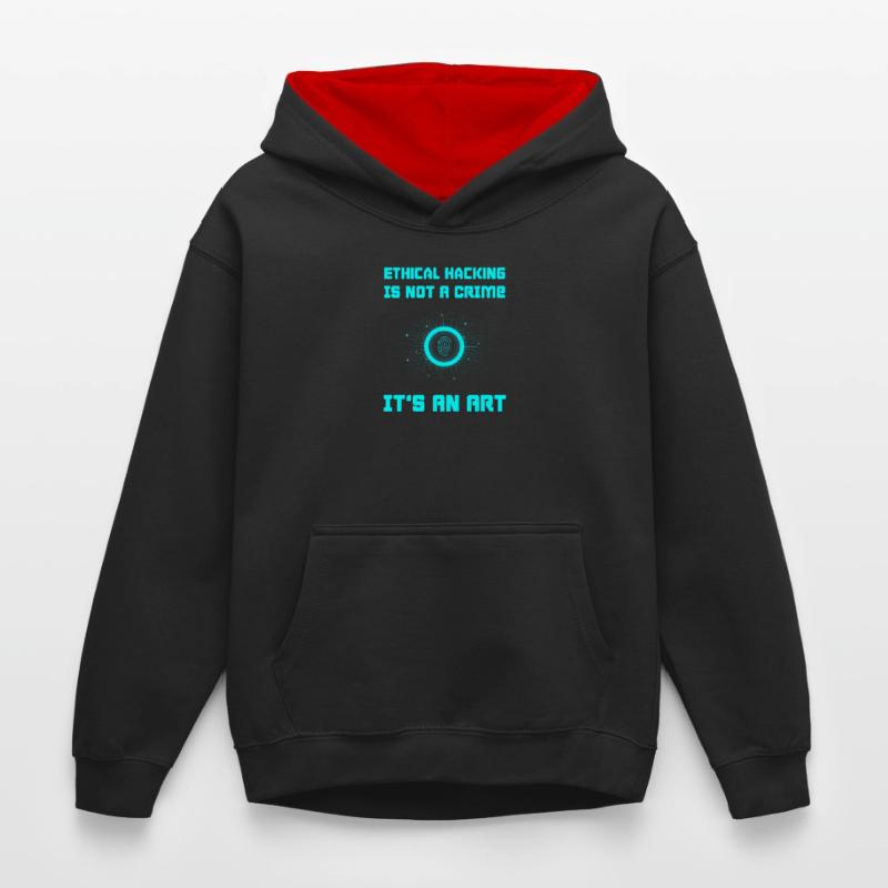 Hacker Programmer Developer Computer Science Kids’ Contrast Hoodie