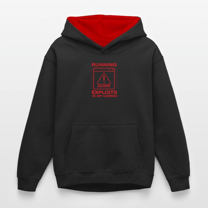 Hacker Programmer Developer Computer Science Kids’ Contrast Hoodie