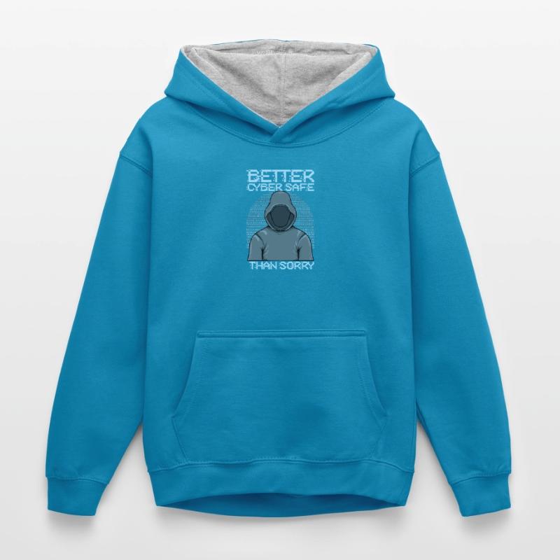 Hacker Programmer Developer Computer Science Kids’ Contrast Hoodie
