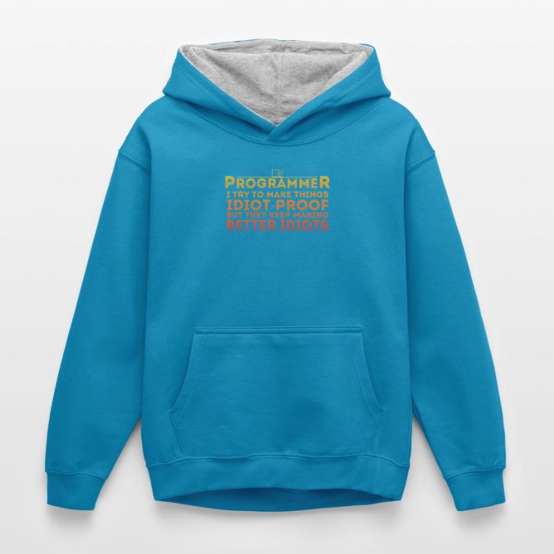 Lustiger Programmierer Humor Computer Coder Programmierung Kinder Kontrast-Hoodie