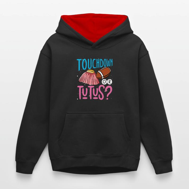 Touchdown Oder Tutus Kinder Kontrast-Hoodie