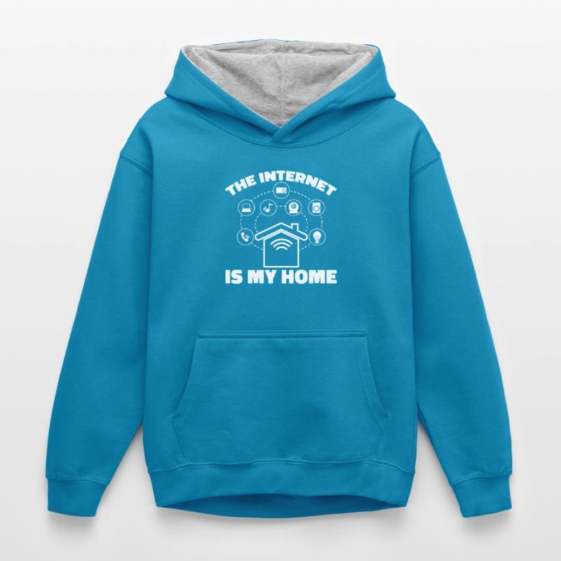 Web Entwickler Webdeveloper Internet Kinder Kontrast-Hoodie