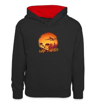 Nouveau-Mexique - Sweat à capuche contrasté Enfant - noir/rouge - Devant