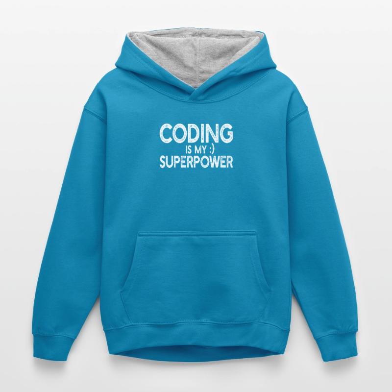 Coding is my superpower - Computer Programmer Kinder Kontrast-Hoodie