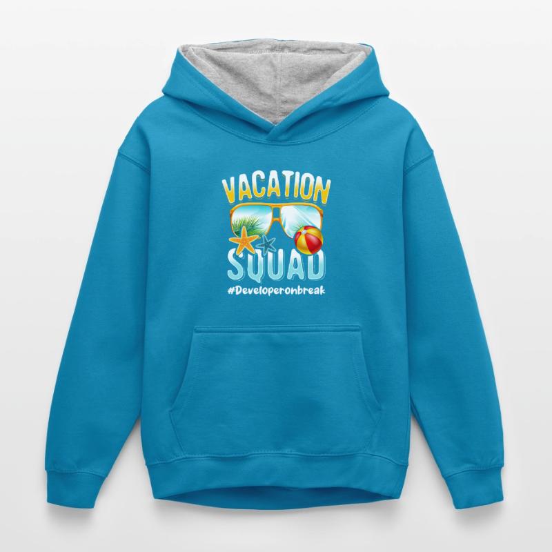 Developer Vacation Squad #Developeronbreak Sweat à capuche contrasté Enfant