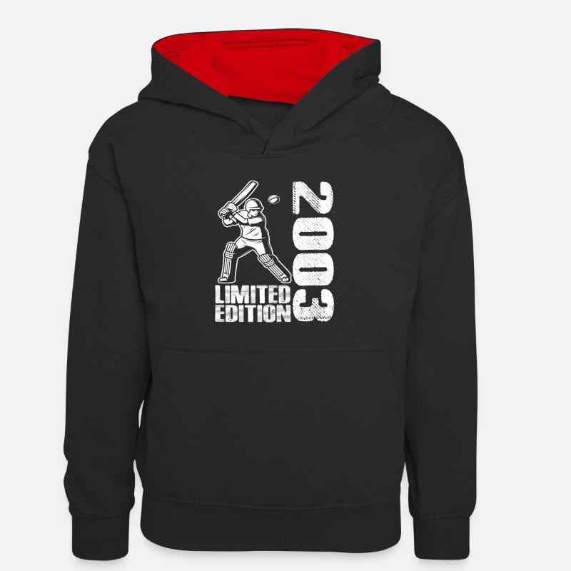 Édition limitée 2003 Édition limitée Cricket - Sweat à capuche contrasté Enfant - noir/rouge