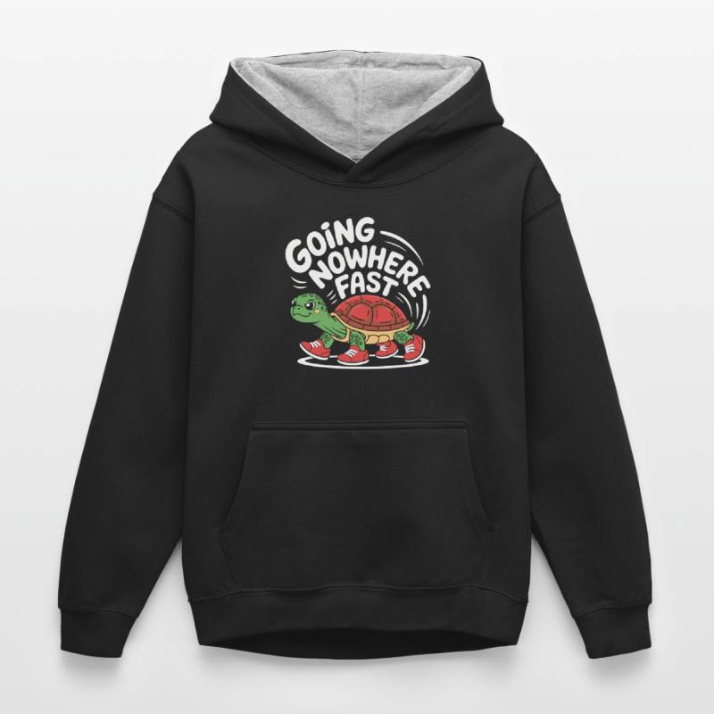 Turtle pace in style Kids’ Contrast Hoodie