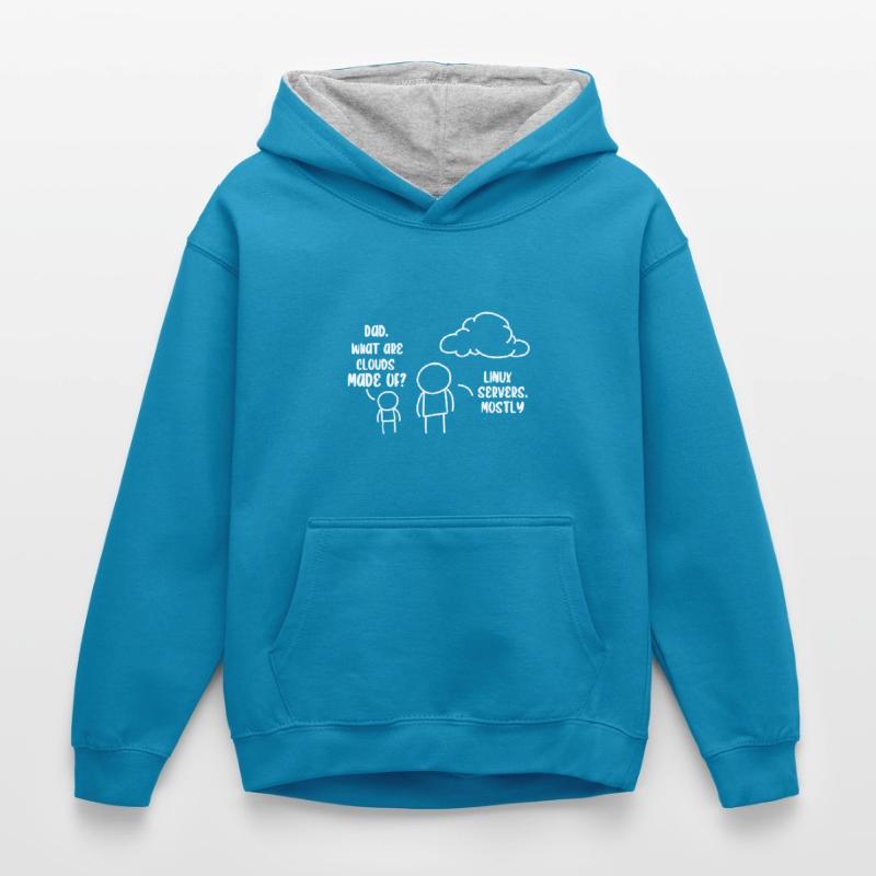 Cloud Storage Data Server Information Technology Kids’ Contrast Hoodie
