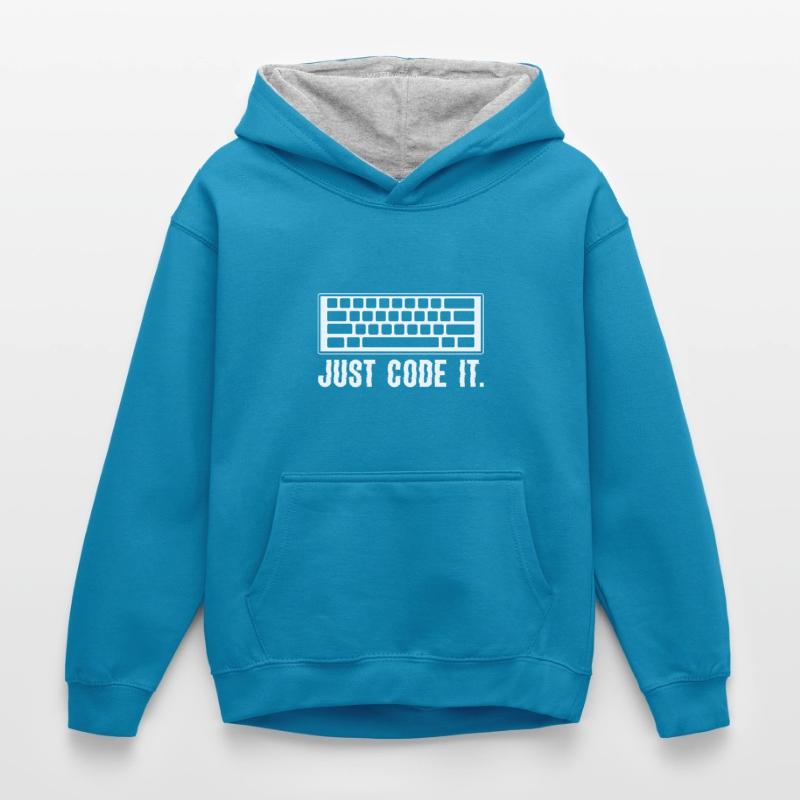 Computerprogrammierung Codierer Kinder Kontrast-Hoodie