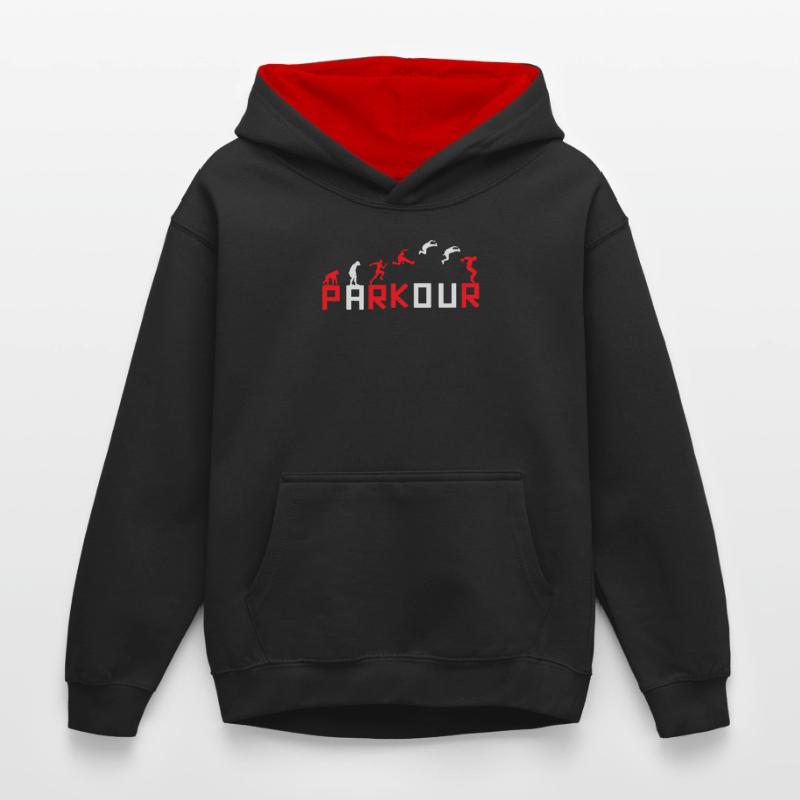 Évolution de la conception des séquences de course Sweat à capuche contrasté Enfant