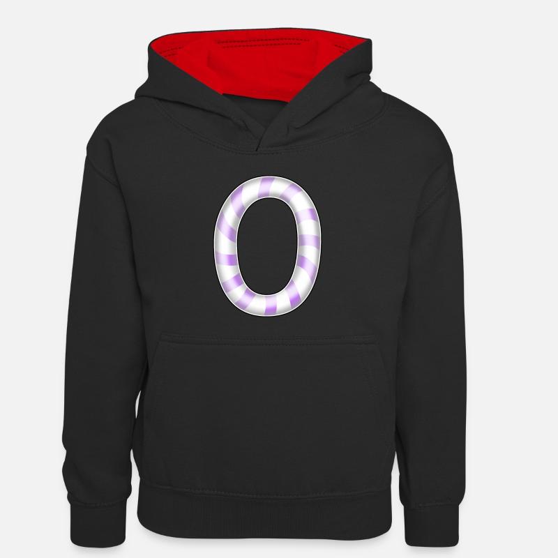 Bande d’anniversaire Zéro - Sweat à capuche contrasté Enfant - noir/rouge