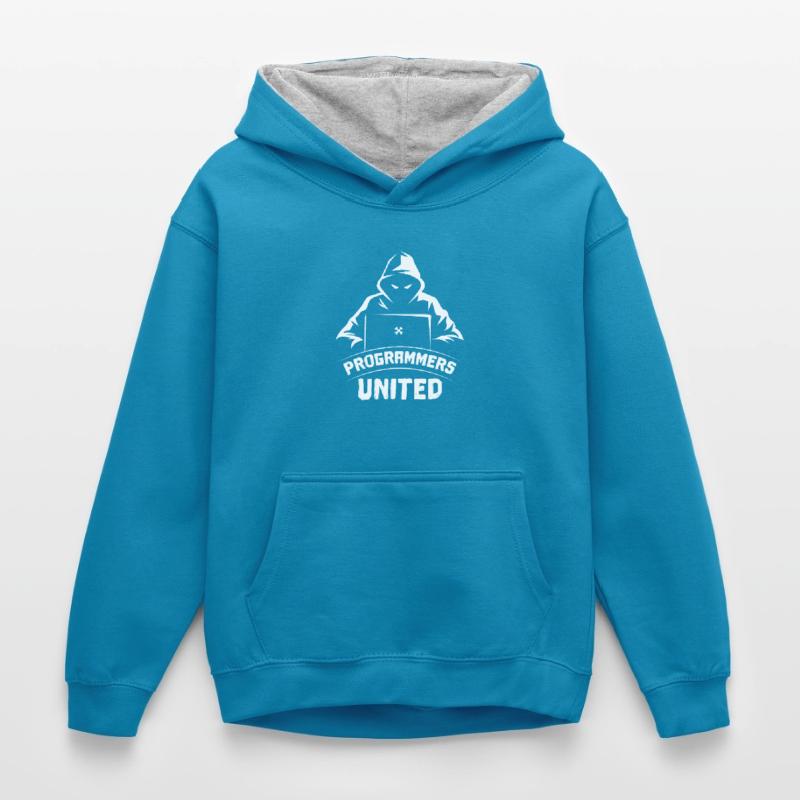 Developer Coder Programmer Kids’ Contrast Hoodie