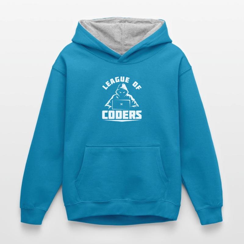 Developer Coder Programmer Kids’ Contrast Hoodie