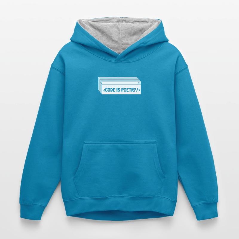 Developer Coder Programmer Kids’ Contrast Hoodie