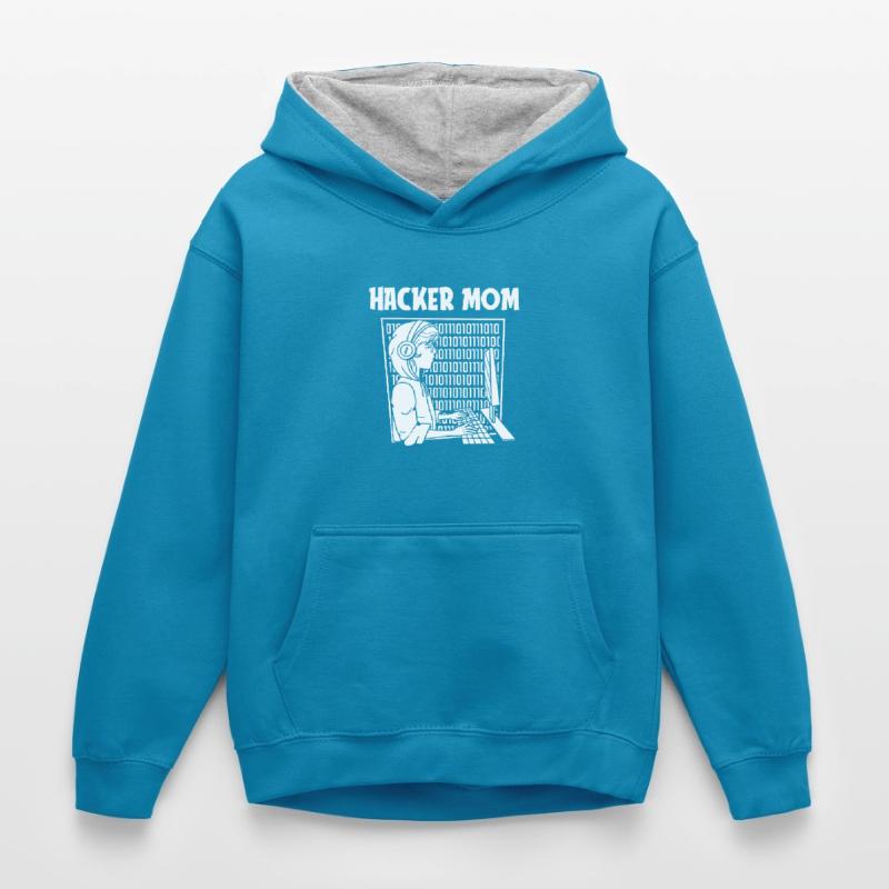 Entwickler Coder Programmierer Kinder Kontrast-Hoodie