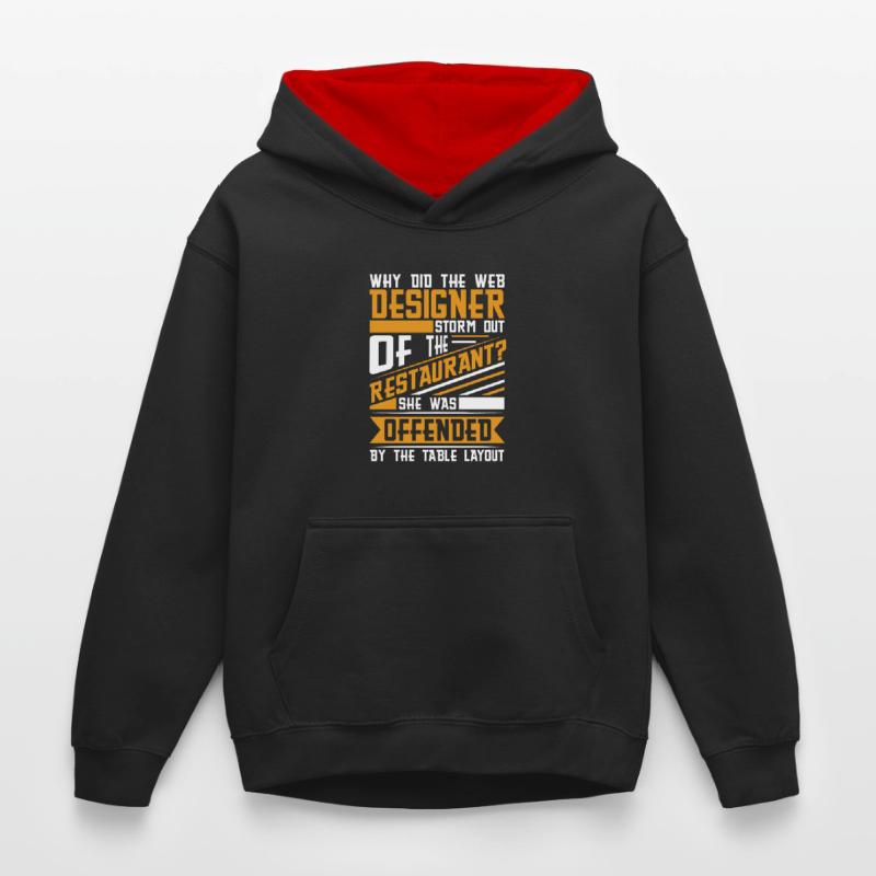 Web Developer Web Developer Funny Kids’ Contrast Hoodie