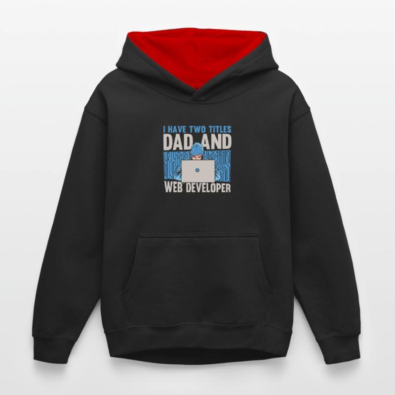 Web Developer Web Developer Father Kids’ Contrast Hoodie
