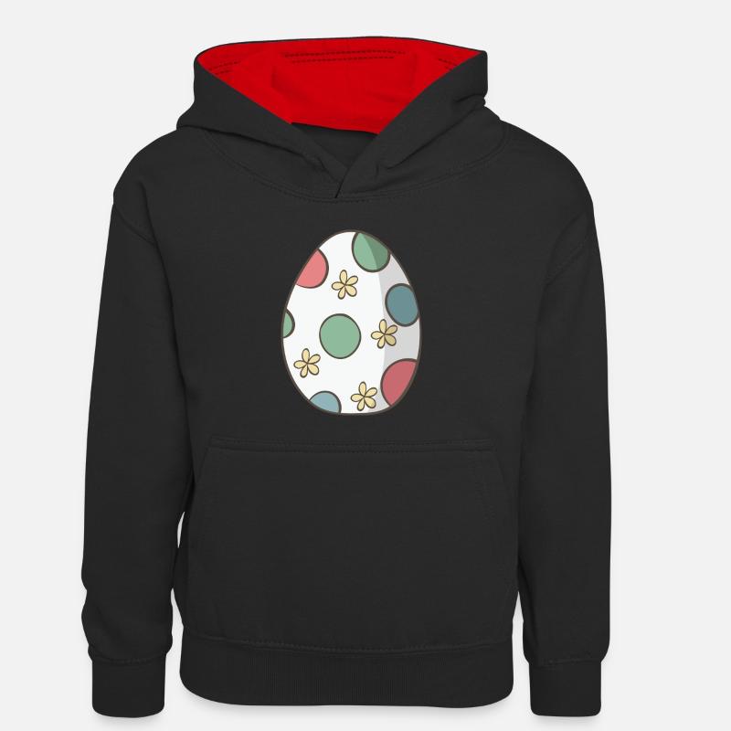 Easter egg - Kids’ Contrast Hoodie - black/red