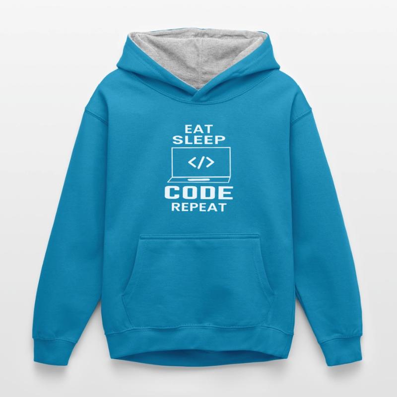 Software Developer Programmer Gift Kids’ Contrast Hoodie