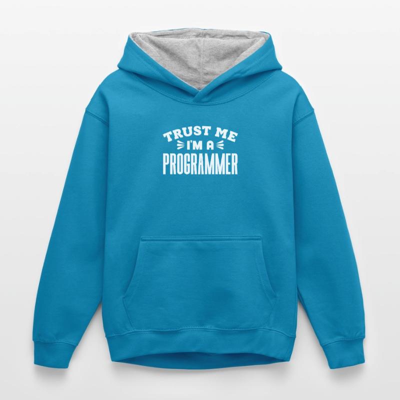 Software Developer Programmer Gift Kids’ Contrast Hoodie