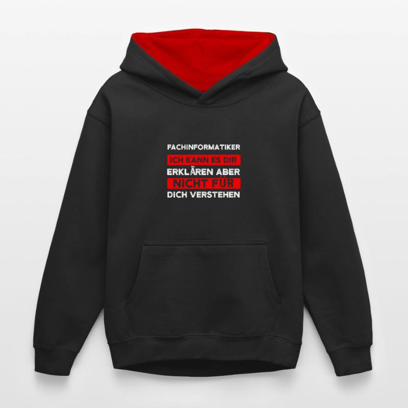 Fachinformatiker Beruf Programmierer Geschenk Kinder Kontrast-Hoodie