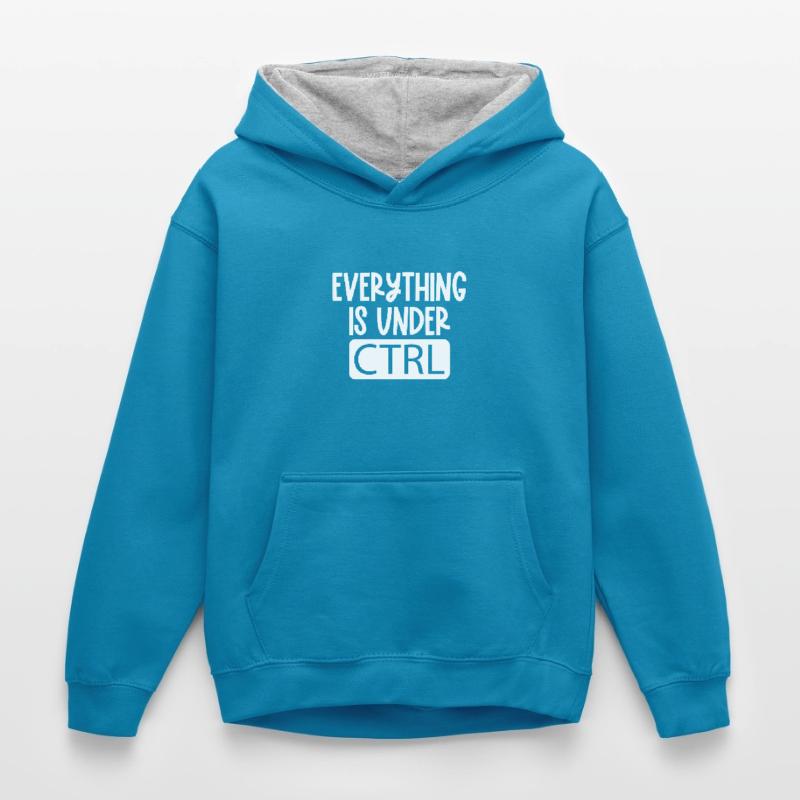 Everything is under ctrl Programming Informatik Kinder Kontrast-Hoodie