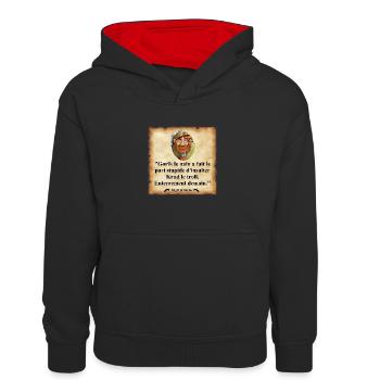 nain pari stupide - Sweat à capuche contrasté Enfant - noir/rouge - Devant