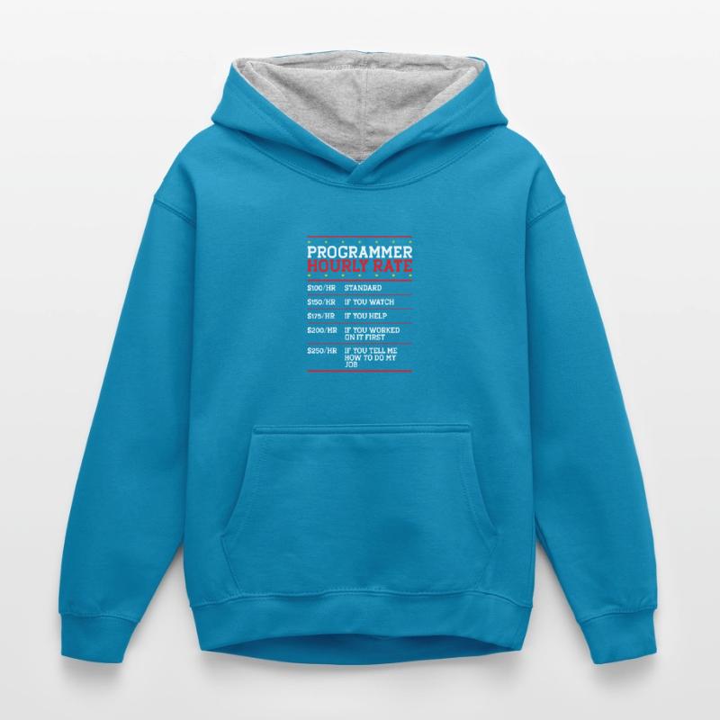 Programmierer Coder Code Computer Kinder Kontrast-Hoodie