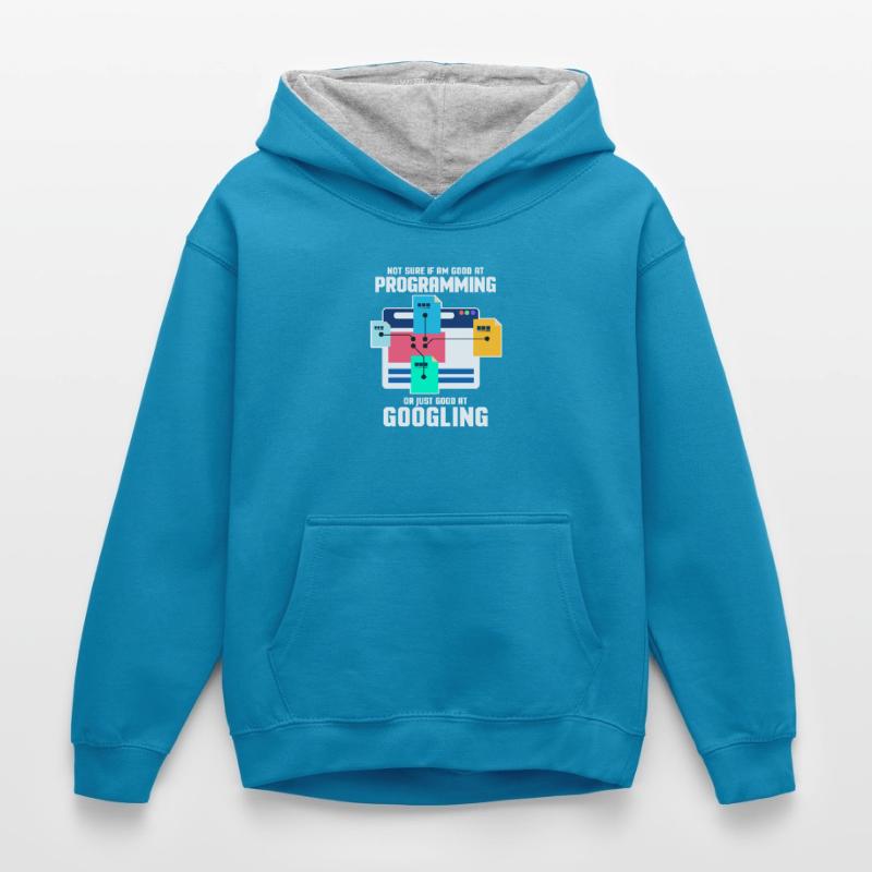 Programmierer Programmieren IT Computer Geschenk Kinder Kontrast-Hoodie