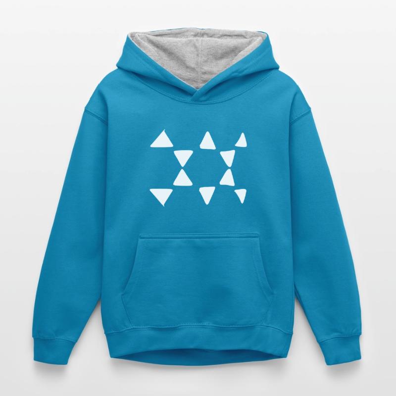 Triangular Pattern Triangular Shapes Kids’ Contrast Hoodie