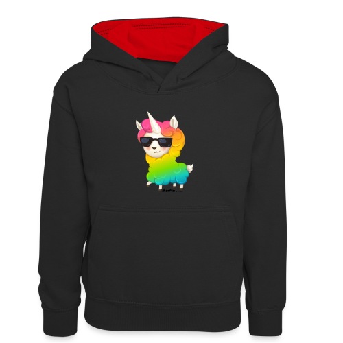 Rainbow animo - Dziecięca bluza z kontrastowym kapturem