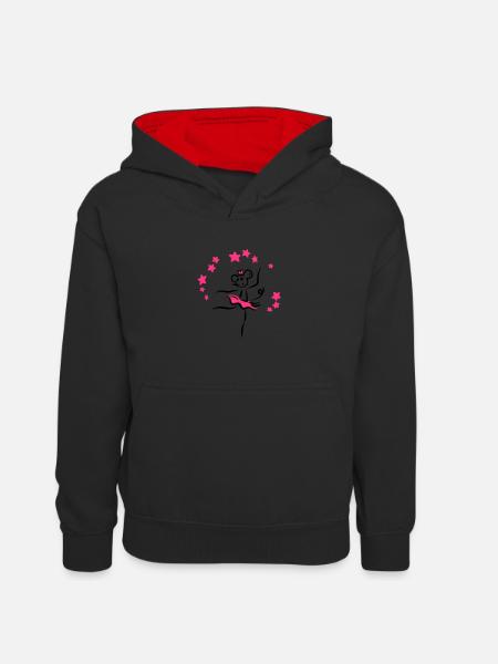 Tanzmaus | Dance Shirts - Kids’ Contrast Hoodie - black/red