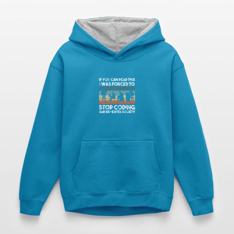 Computer scientist / programmer / programming Kids’ Contrast Hoodie