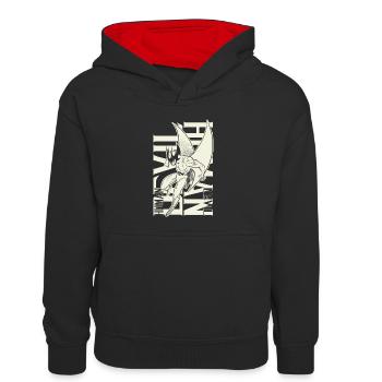 Devilman Cartoon années 80 | - Sweat à capuche contrasté Enfant - noir/rouge - Devant