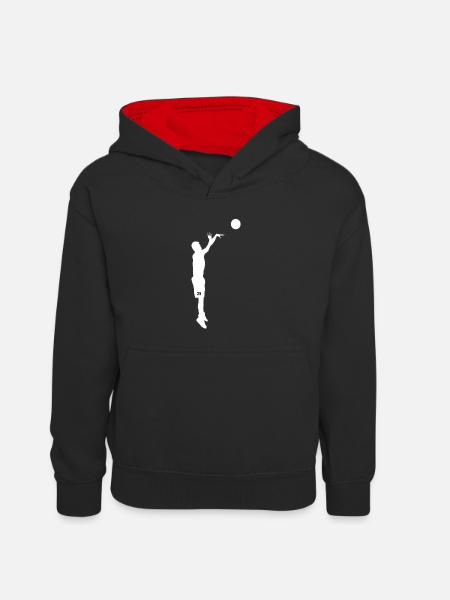 Basketball players - Kids’ Contrast Hoodie - black/red