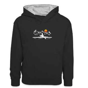 Aviron Sports Rameur - Sweat à capuche contrasté Enfant - noir/gris chiné - Devant