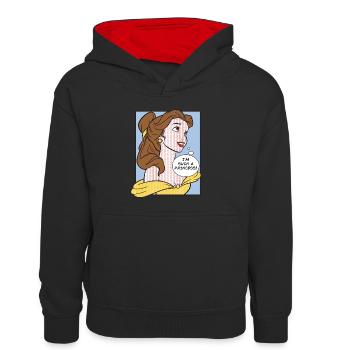 Belle Mit Spruch I'm Such A Princess - Kinder Kontrast-Hoodie - Schwarz/Rot - Vorne