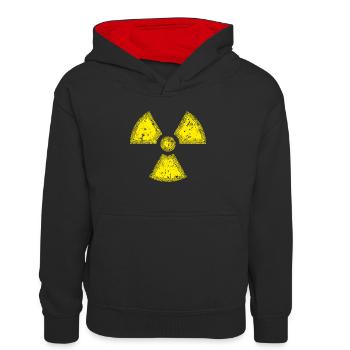 Radioactif / Symbole Radioactivité - Sweat à capuche contrasté Enfant - noir/rouge - Devant