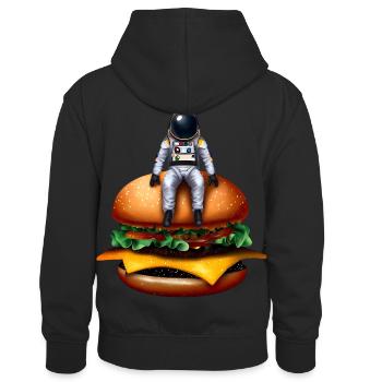 Astronaute spatial Cheeseburger - Sweat à capuche contrasté Enfant - noir/rouge - Dos