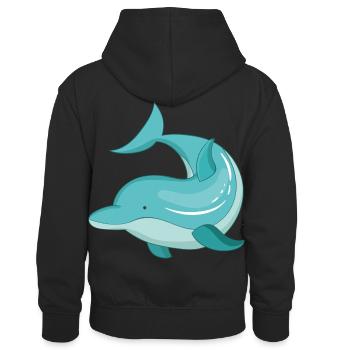 Delfin - Sweat à capuche contrasté Enfant - noir/rouge - Dos