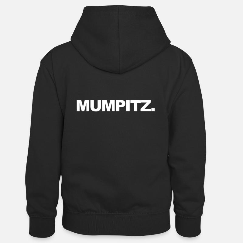 Mumpitz - Sweat à capuche contrasté Enfant - noir/rouge
